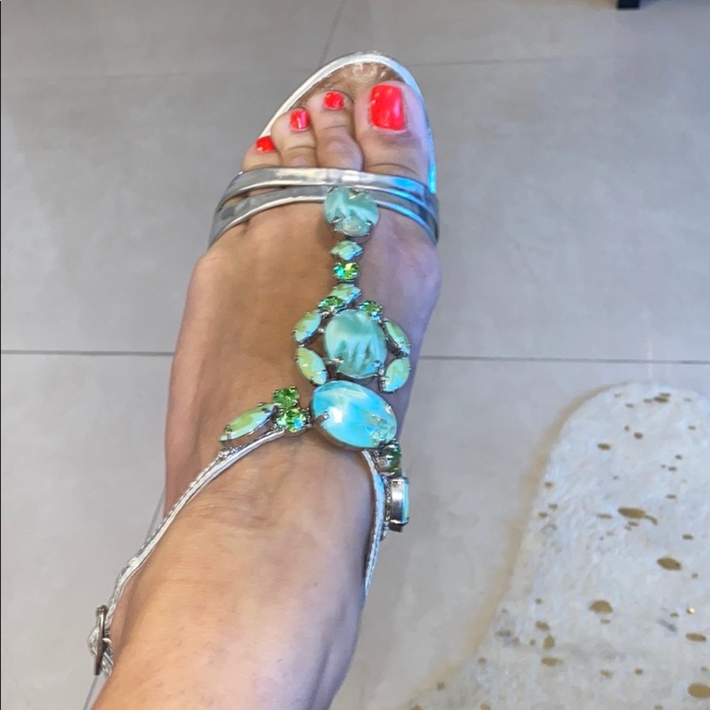 Giuseppe Zanotti Silver w crystal Embelished Front